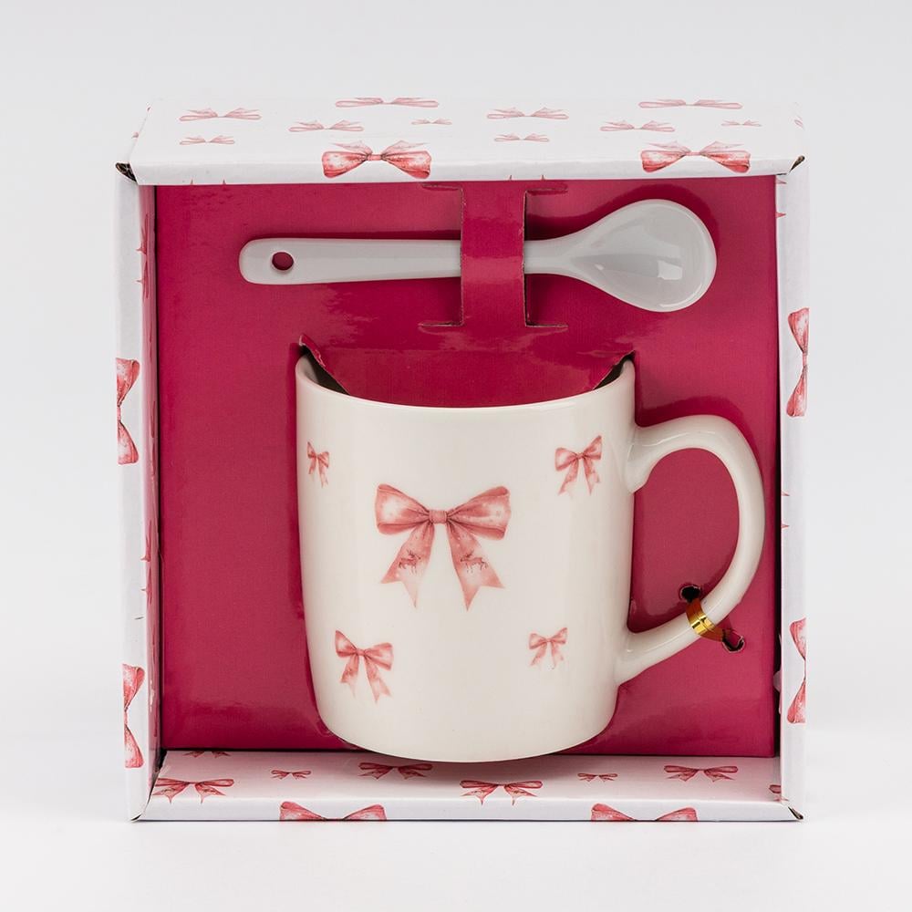 Чашка с ложечкой Милые бантики 200 мл (9250-013) - фото 3 Чашка с ложечкой Милые бантики 200 мл (9250-013) - фото 3