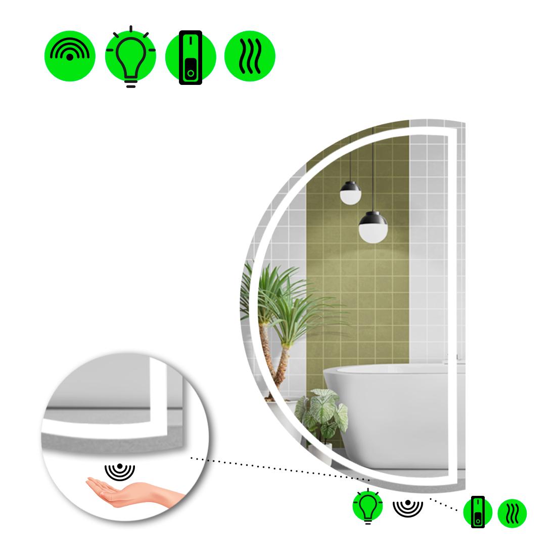 Зеркало с LED подсветкой Parette 1 с ИК включателем и подогревом 80x40 см (8738287)
