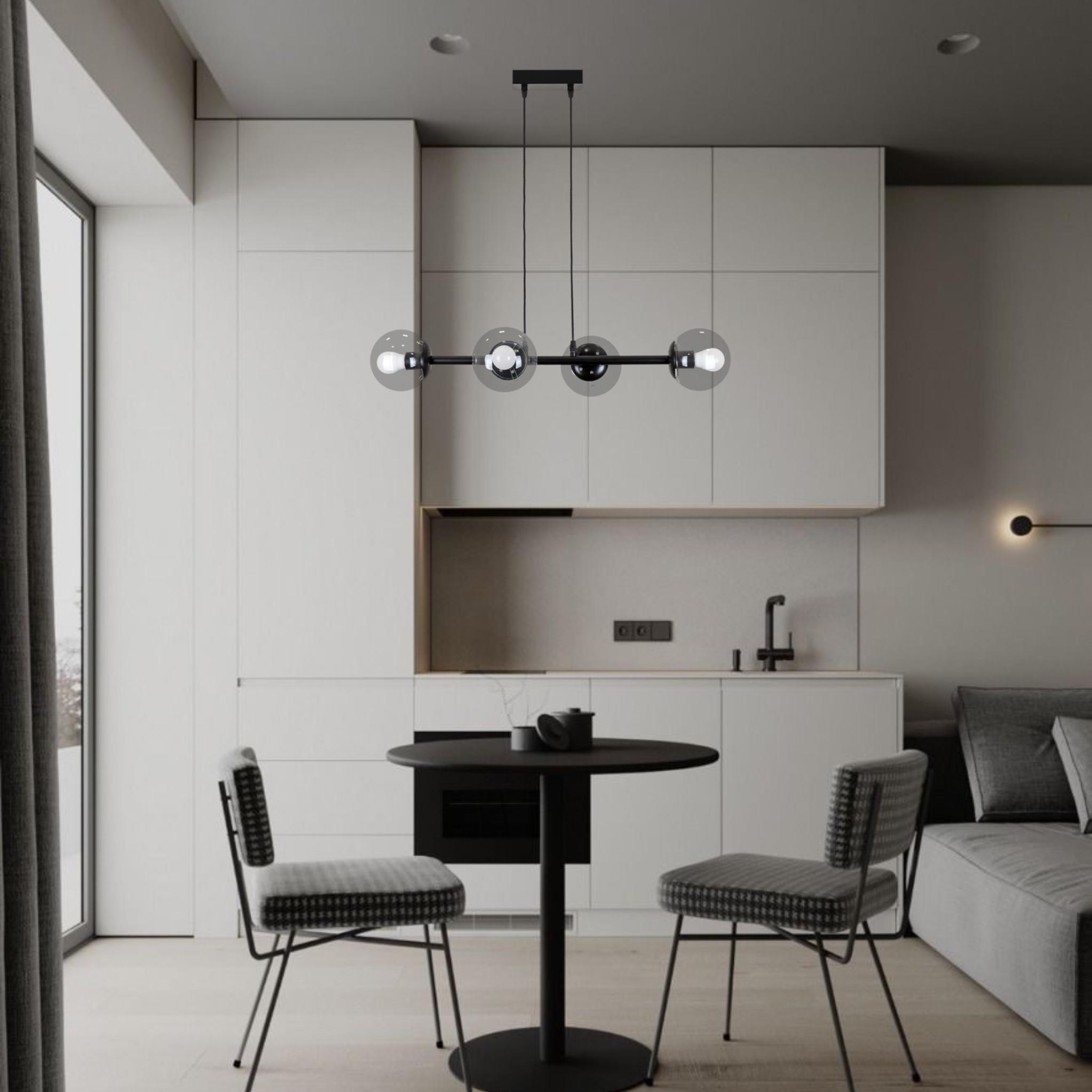 Люстра підвісна сучасна Modern Luxe (52-9909-4 BK+CL) - фото 4