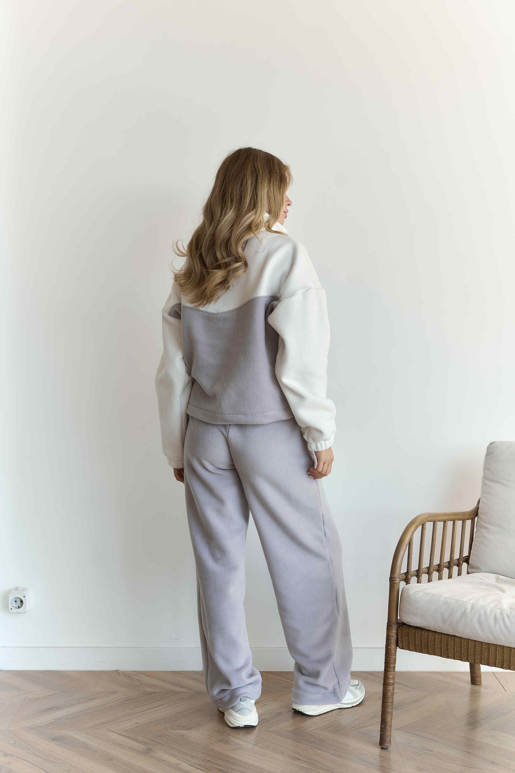 Костюм флісовий TWINS L/XL Сірий/Молочний (10005LXL) - фото 2 Костюм флісовий TWINS L/XL Сірий/Молочний (10005LXL) - фото 2