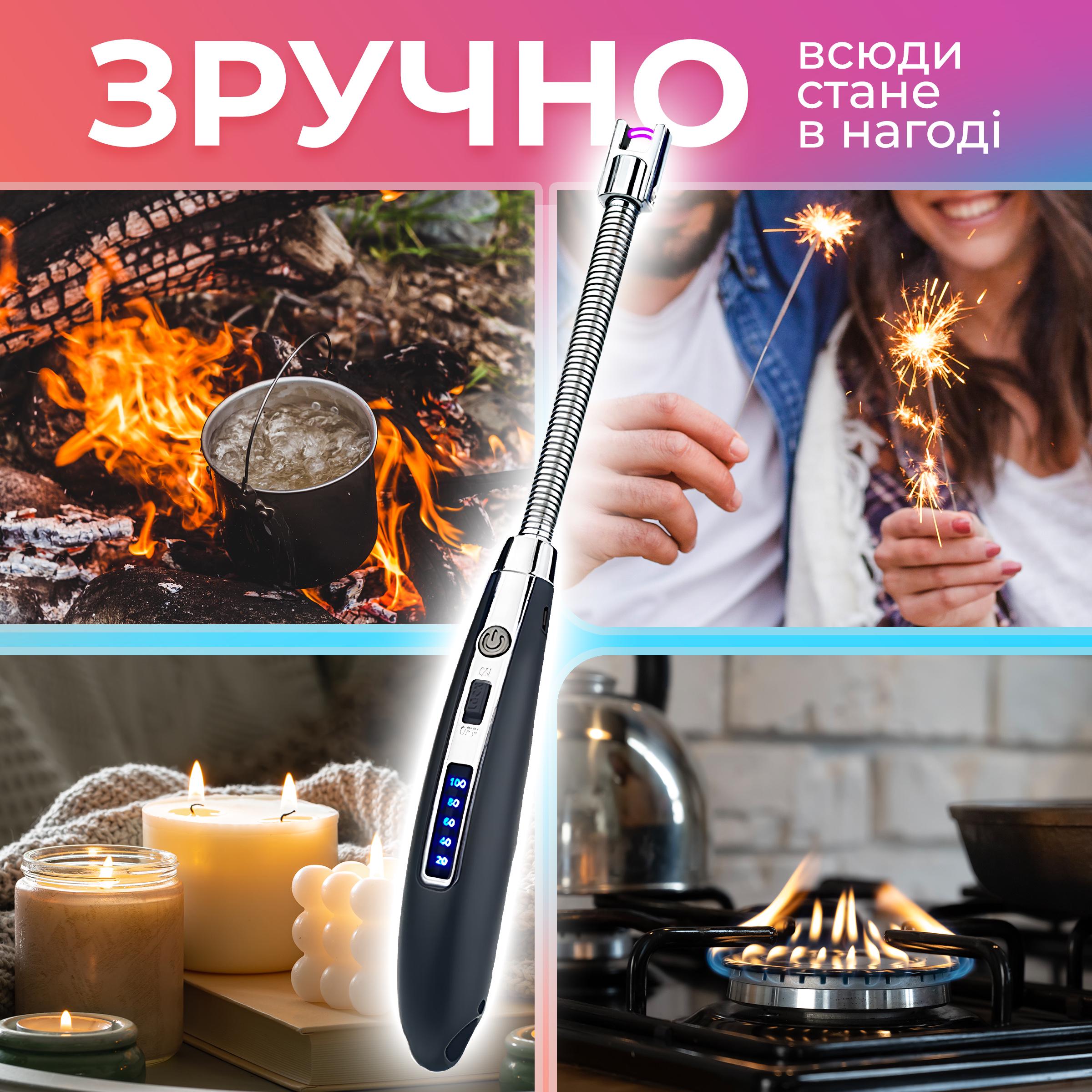 Запальничка кухонна Kayfovo гнучка/імпульсна/електрична заряджається від USB (29148) - фото 5 Запальничка кухонна Kayfovo гнучка/імпульсна/електрична заряджається від USB (29148) - фото 5