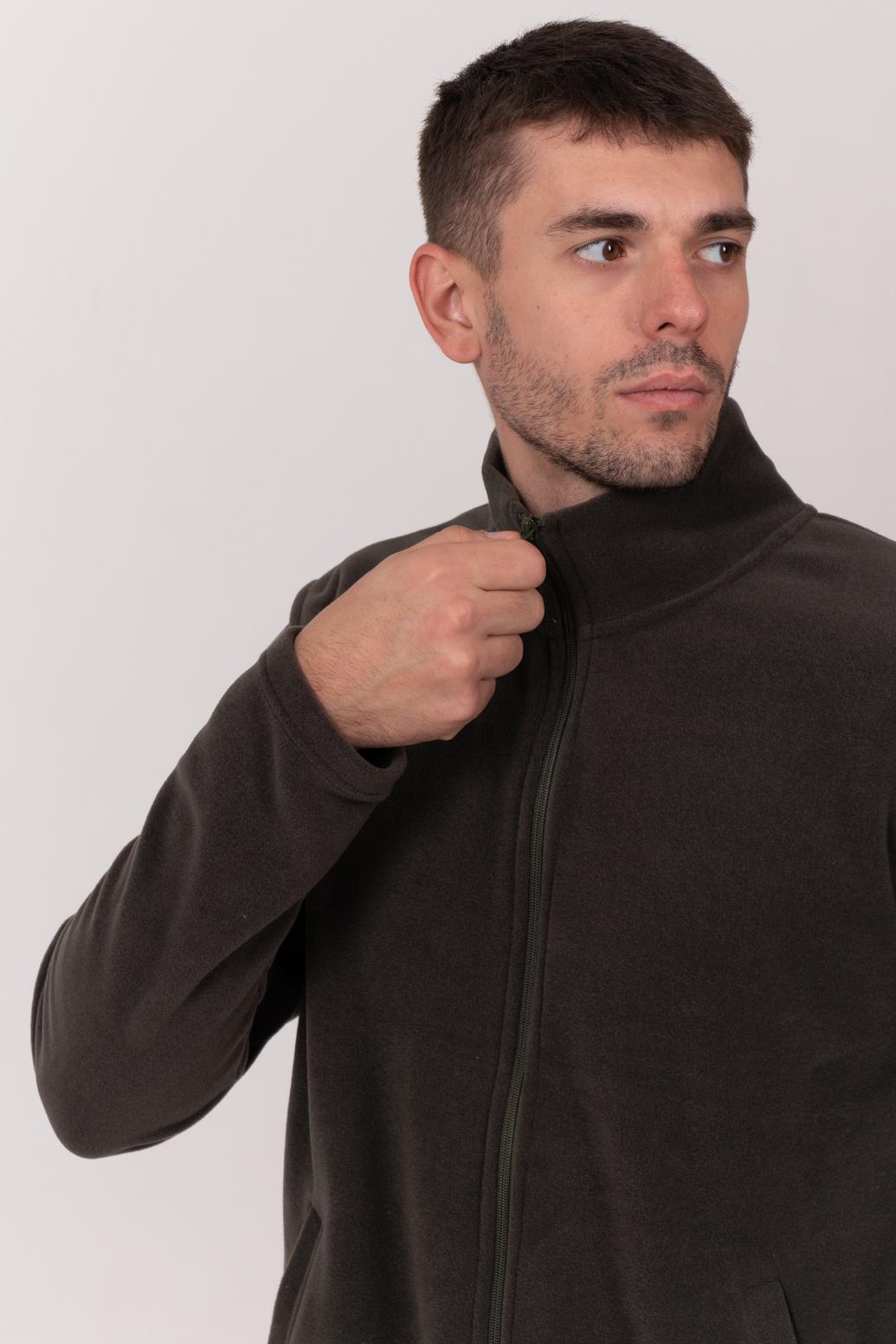 Кофта флисовая на молнии TvoePolo L Хаки (7158-25-L) - фото 2 Кофта флисовая на молнии TvoePolo L Хаки (7158-25-L) - фото 2