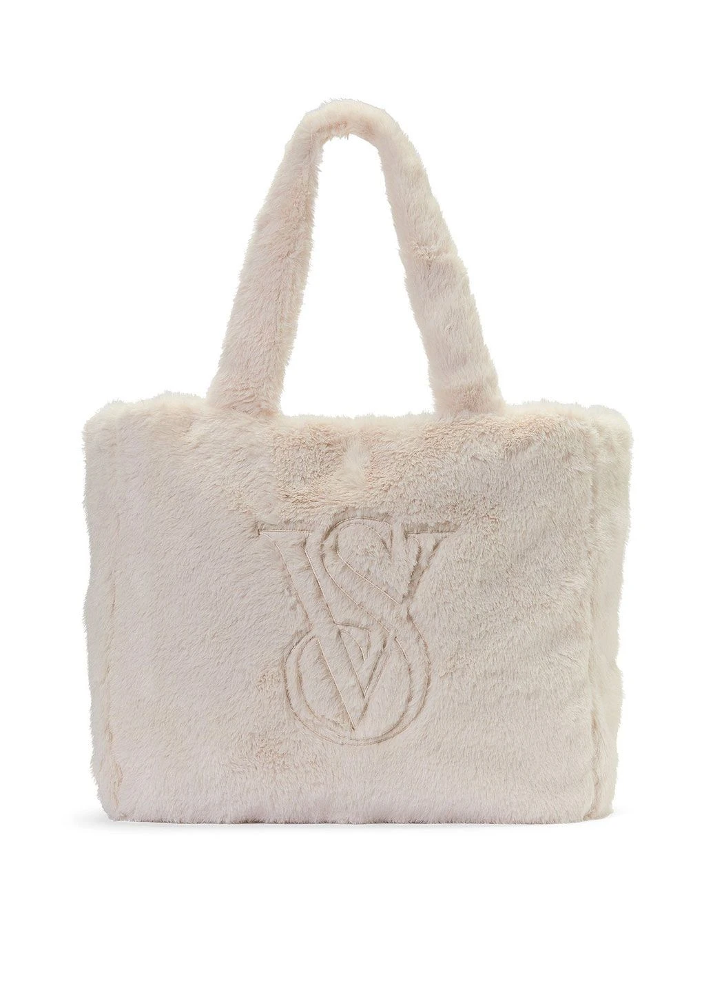 Сумка шопер Victoria's Secret Faux-Fur Tote Bag Бежевий (23181955)