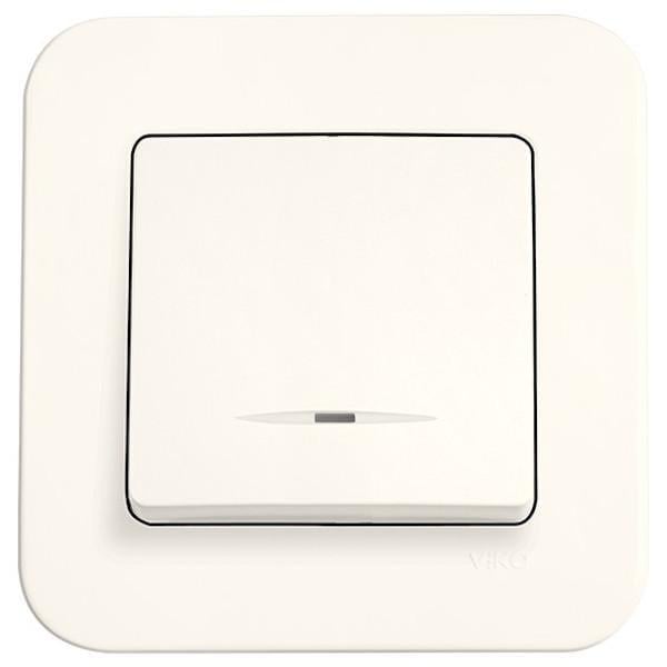 Выключатель одноклавишный с подсветкой Viko Rollina Кремовый (00000012901)