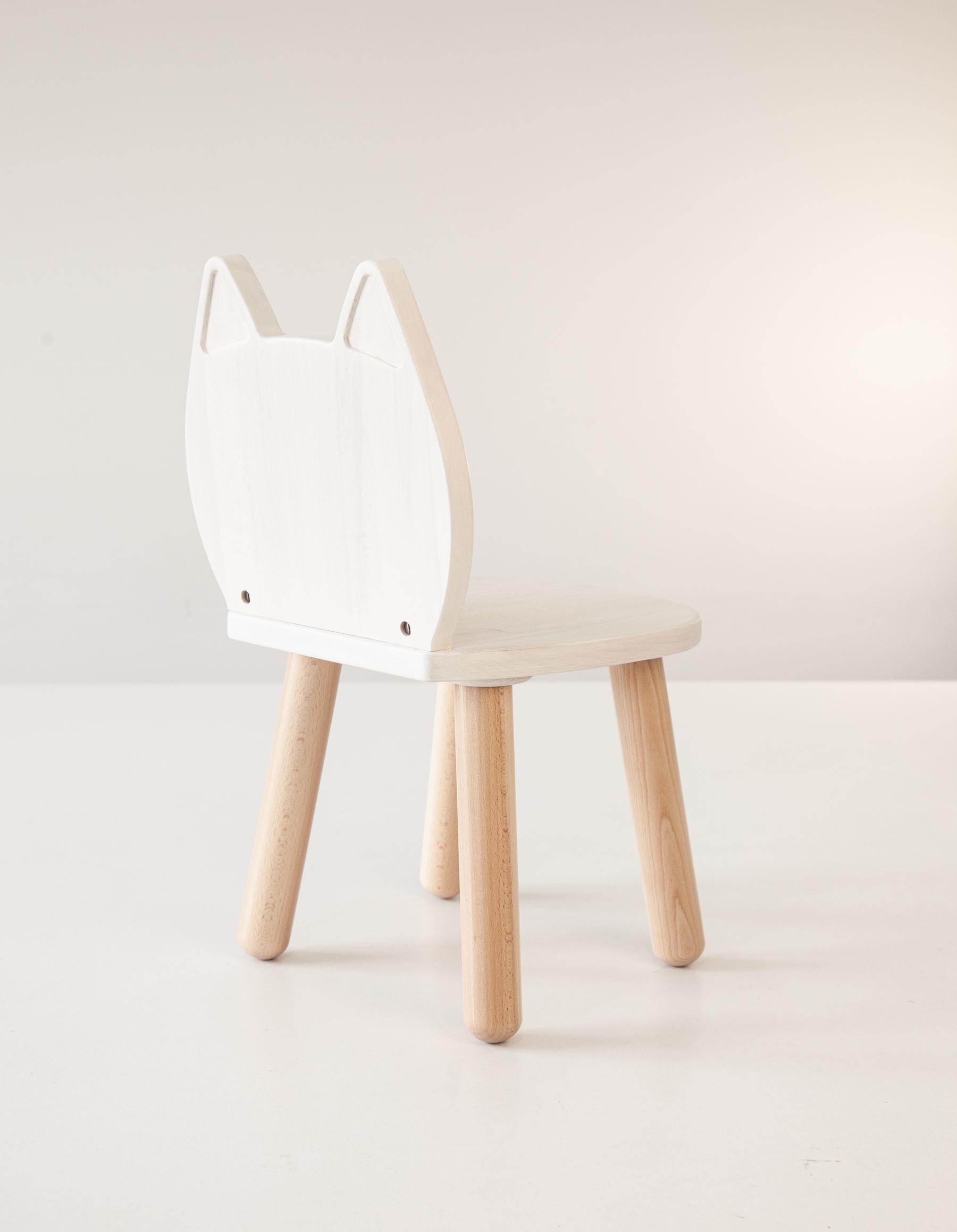 Детский деревянный стульчик Tatoy Котик для детей 4-7 лет Белый - фото 3 Детский деревянный стульчик Tatoy Котик для детей 4-7 лет Белый - фото 3