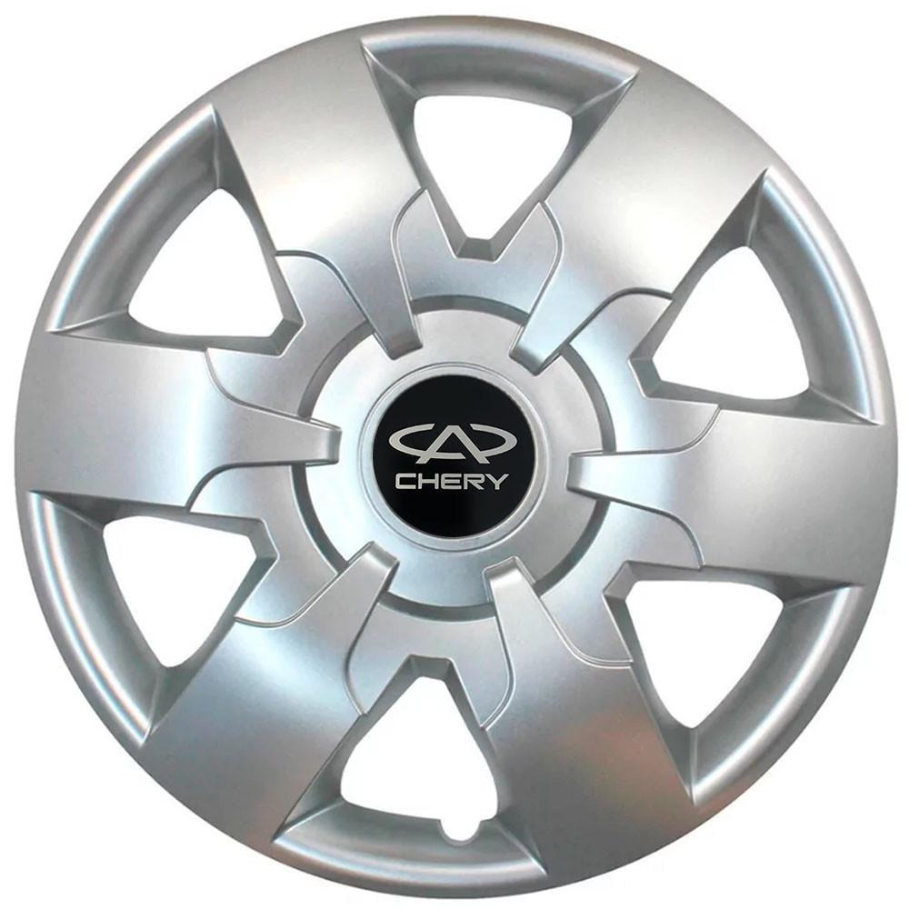 Колпаки SJS с логотипом Chery 413 R16 4 шт. Серебряный (31008919)