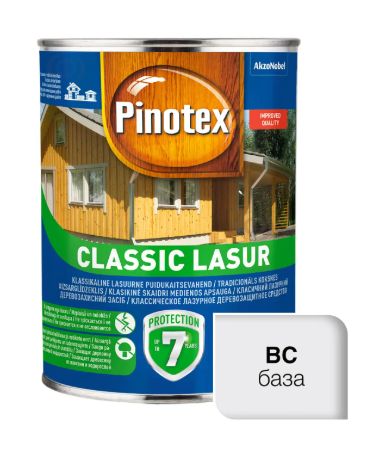 Средство деревозащитное бесцветное BC Pinotex Classic Lasur 1 л (5302226)