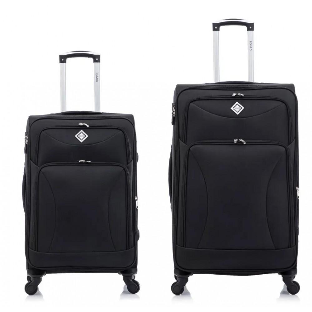 Набір тканинних валіз Bonro Tourist велика середня 2 шт. Чорний (42400953) - фото 2 Набір тканинних валіз Bonro Tourist велика середня 2 шт. Чорний (42400953) - фото 2