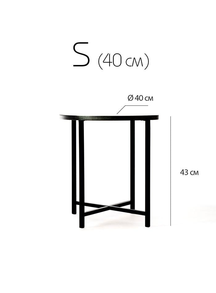 Журнальний столик Модерн круглий S Чорний/Дуб - фото 4