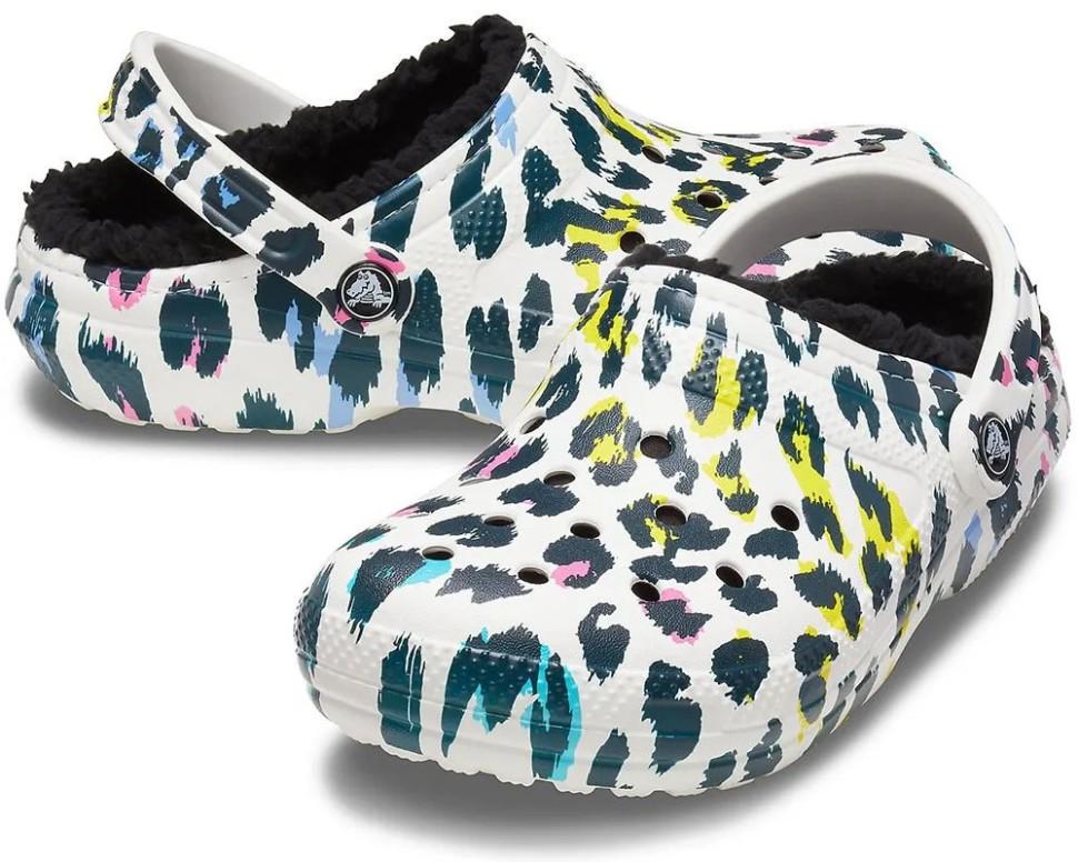 Крокси чоловічі Crocs Classic Lined Animal Print р. 48/49 Білий (25681)