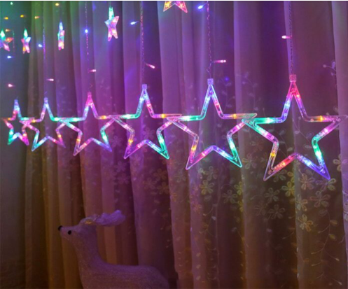 Гирлянда звезды STAR CURTAIN 100 LED 80х50 см 3 м (1503626972) - фото 5