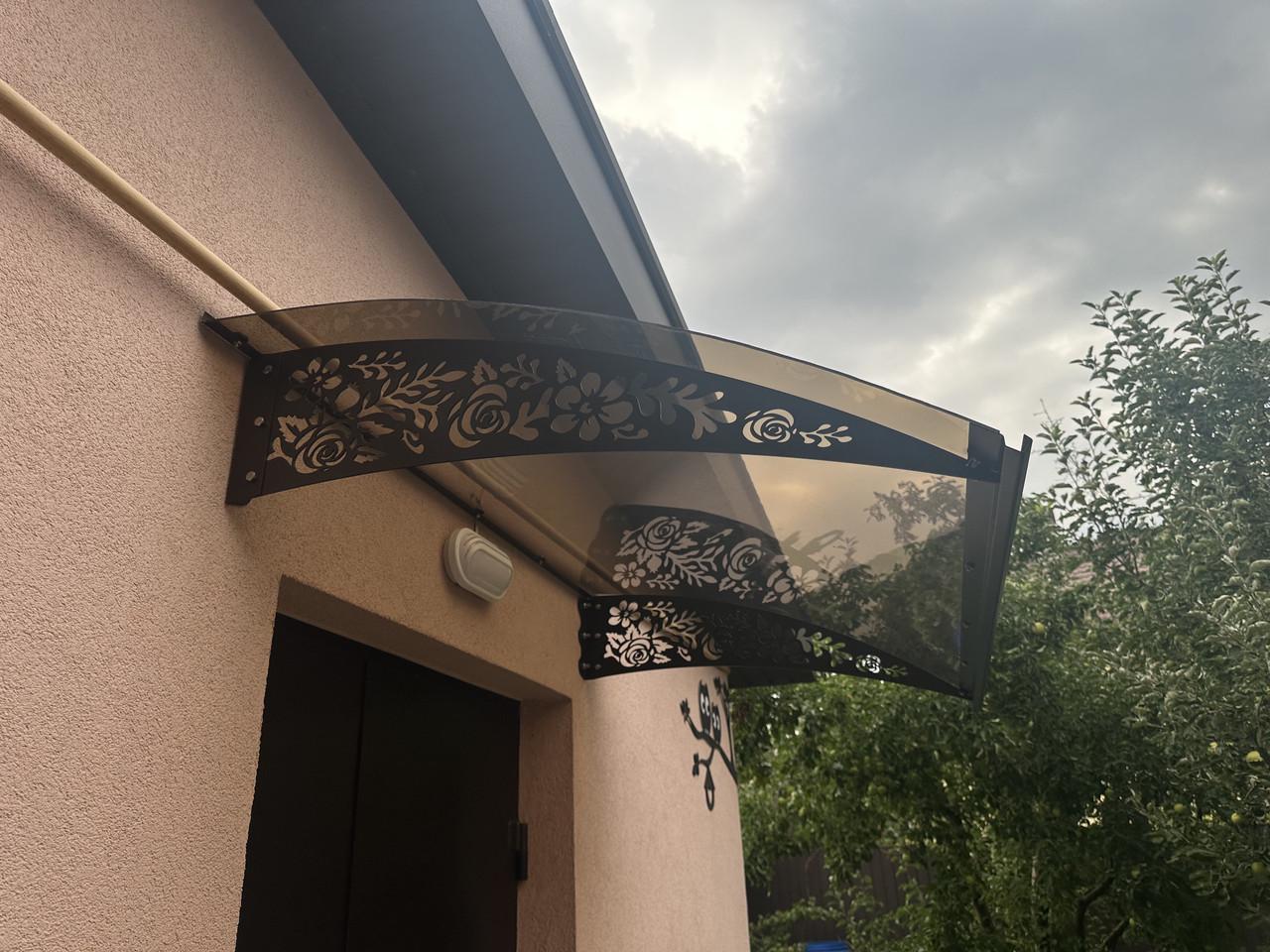 Навес-козырек Prime Роза поликарбонат монолитный 3 мм 150х100 см (30424053) - фото 4