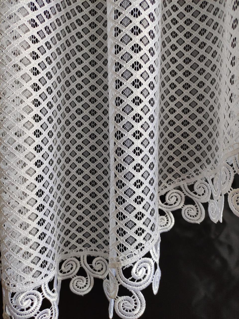 Тюль-сетка аркой с кружевом 300x150 см Белый (а10б-33р) - фото 2 Тюль-сетка аркой с кружевом 300x150 см Белый (а10б-33р) - фото 2