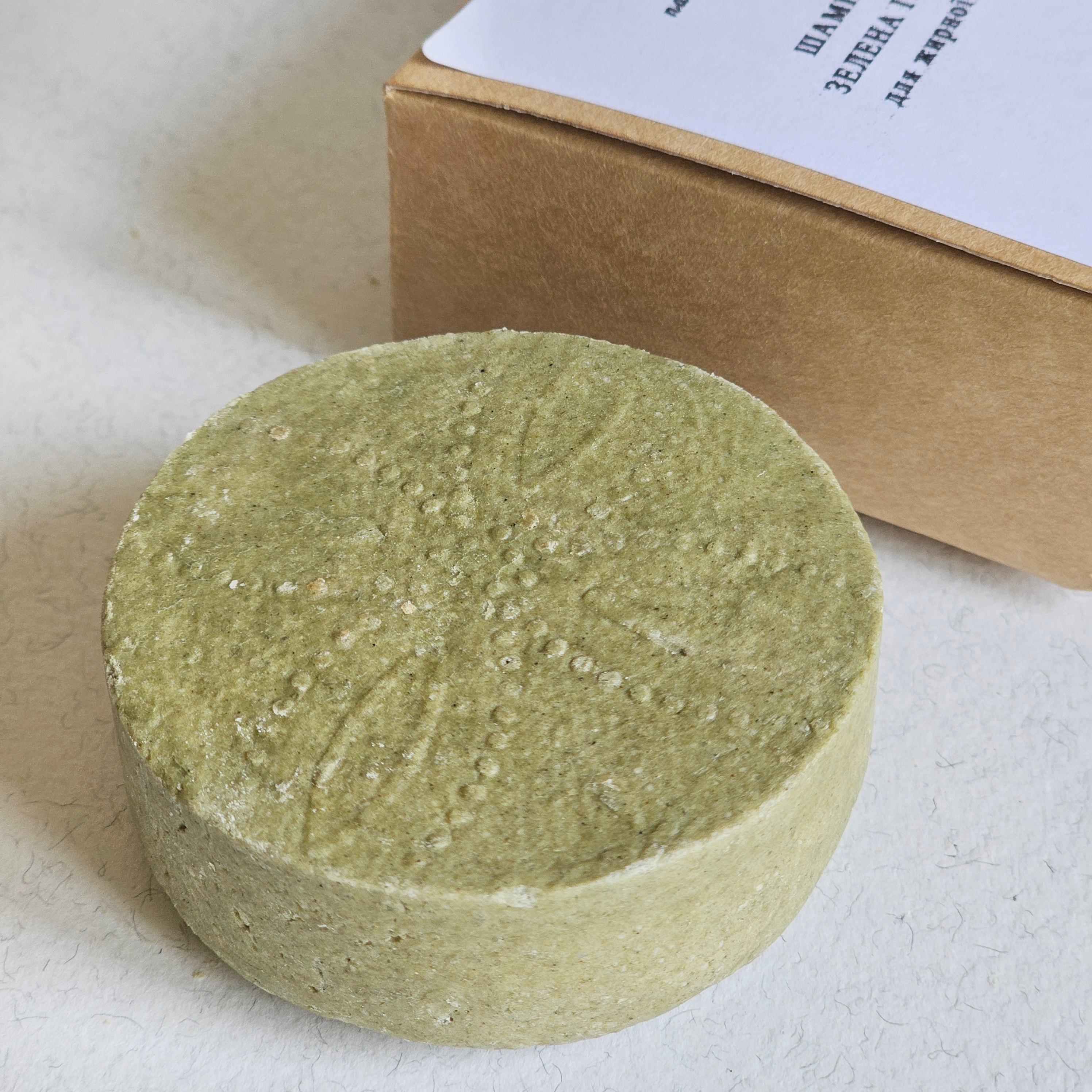 Шампунь твердый Зеленый глинка и нем для жирных волос 65 г (27785859) - фото 4