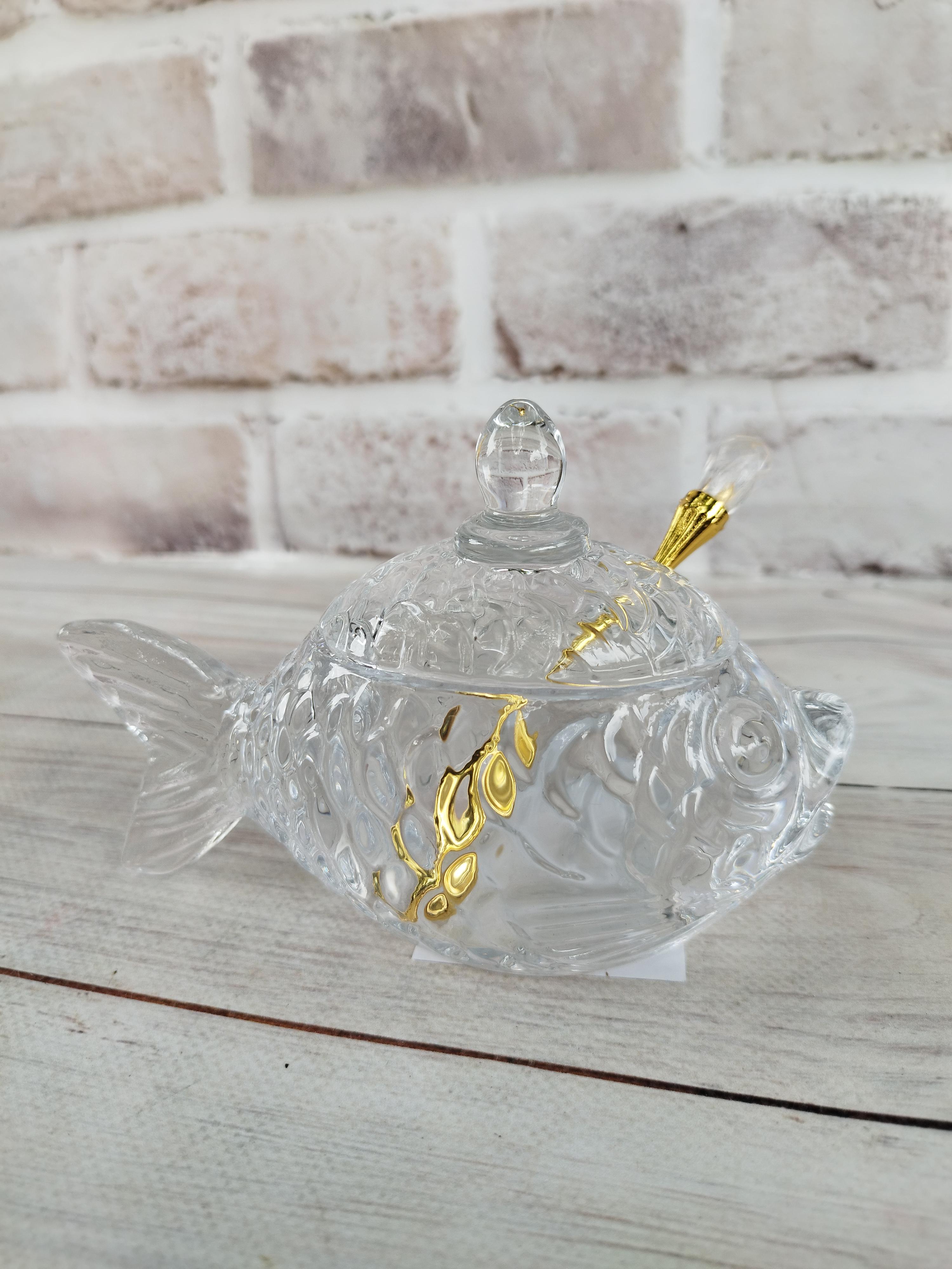 Ікорниця Lefard Рибка скляна з ложкою 16х10 см (355-004) - фото 2 Ікорниця Lefard Рибка скляна з ложкою 16х10 см (355-004) - фото 2