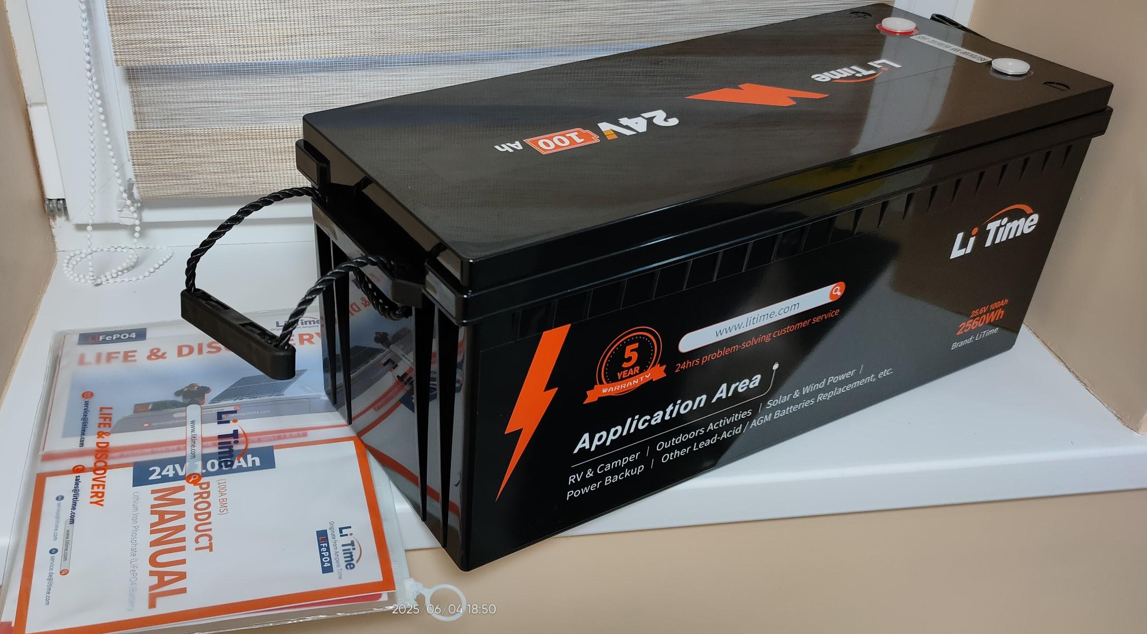 Акумулятор для ДБЖ/інвертора LiTime LiFePO4 24В 100А год - фото 3