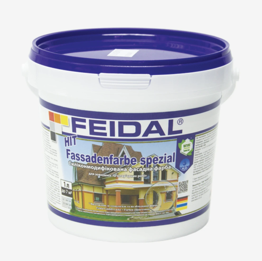 Краска фасадная силиконмодифицированная Feidal HIT Fassadenfarbe spezial 1 л (1886454946)