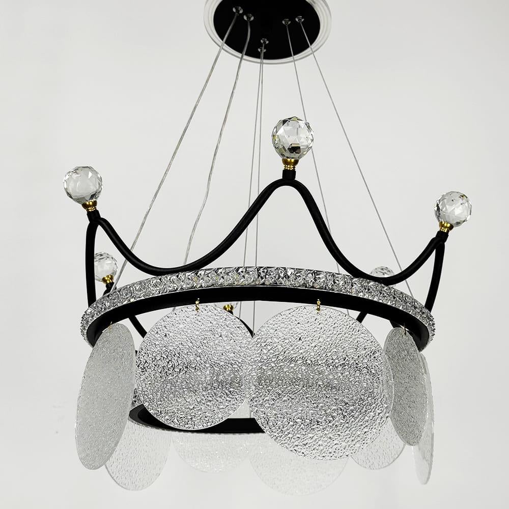 Люстра подвесная в виде короны Ø 48 см Черный (NO2-480 BK)