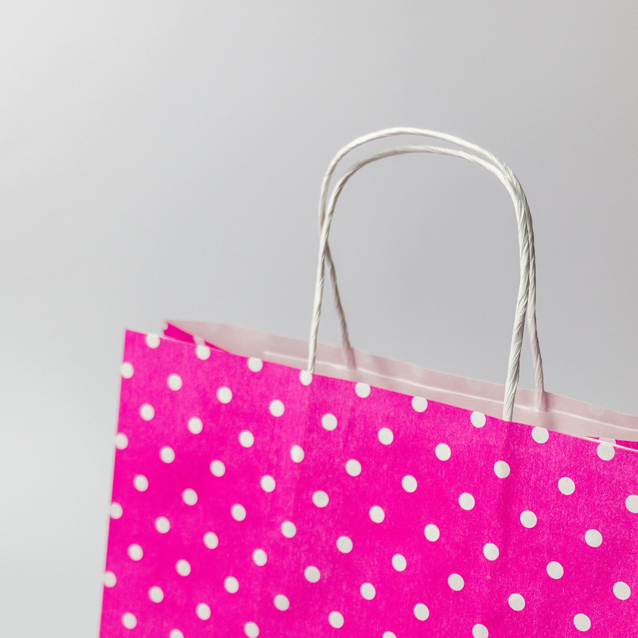 Пакет бумажный с кручеными ручками Eko-kraft 260х150х350 мм 50 шт. Розовый - фото 5