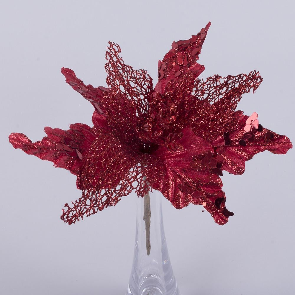 Головка пуансетии с ажуром Красный (1517-1)