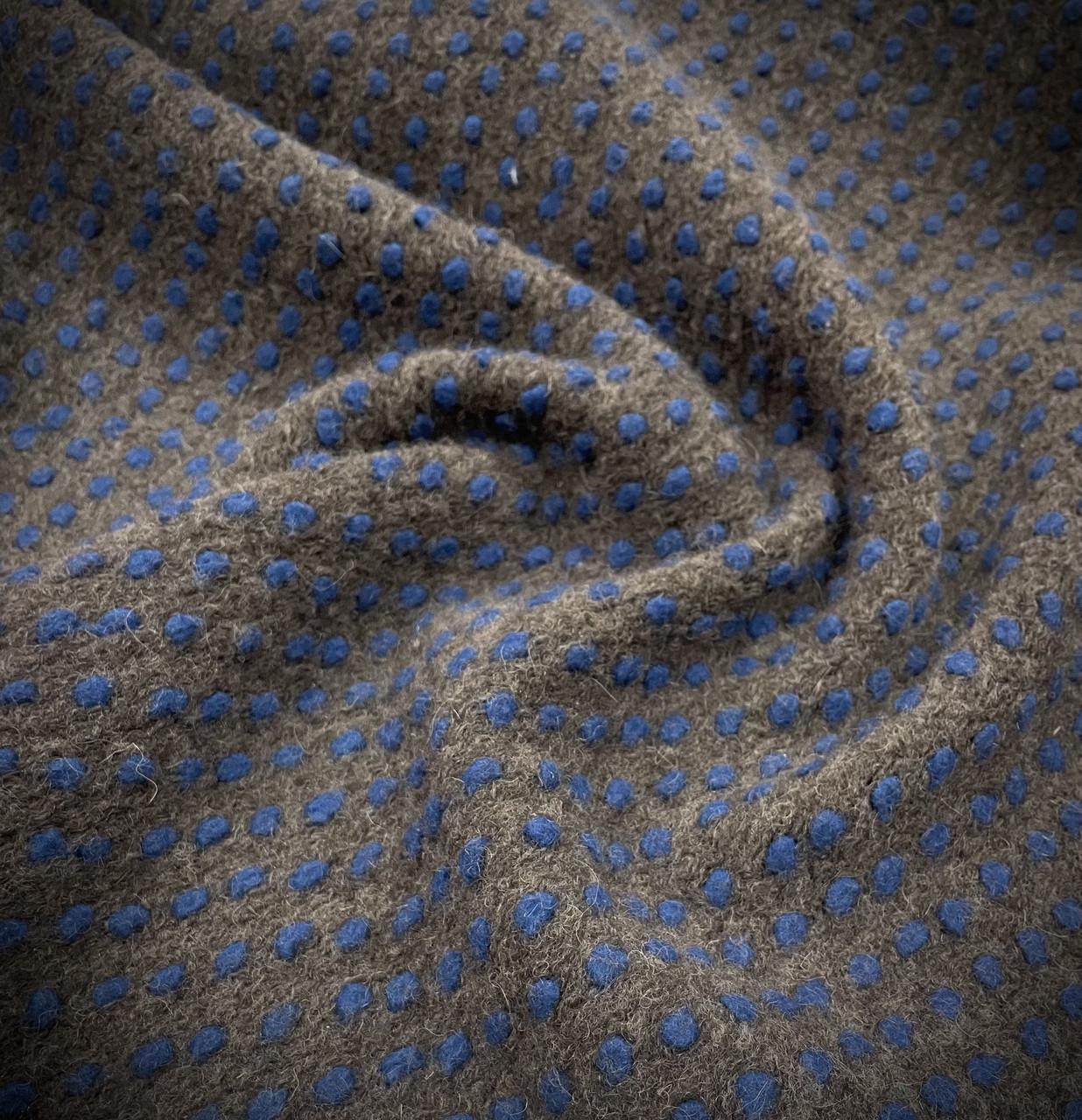 Ткань пальтовая шерсть Серый в горошек (24757945)