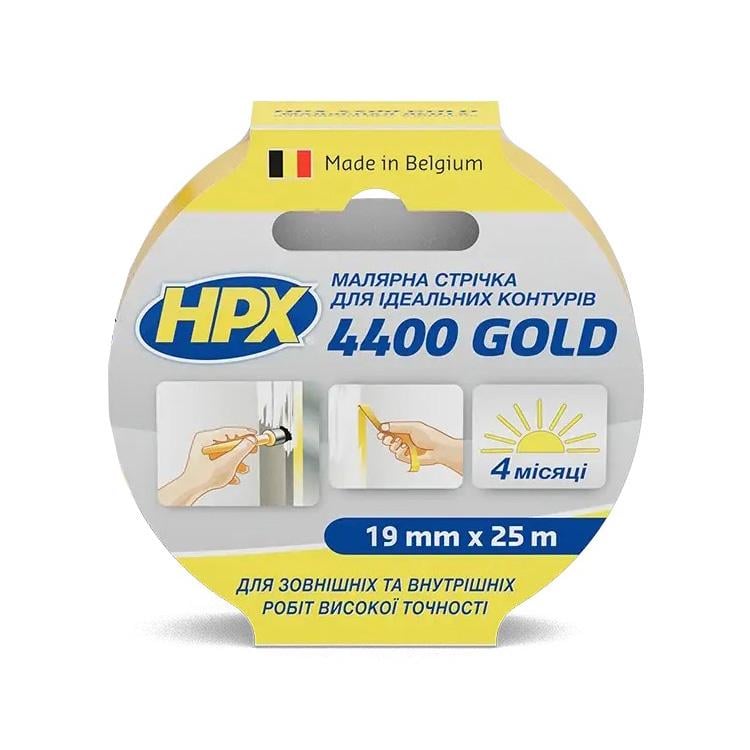 Лента малярная HPX 4400 GOLD для идеальных краев 100°С 19 мм x 25 м
