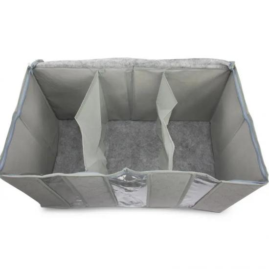 Органайзер для одежды на три секции бамбук 60x35x30 см Grey (103415) - фото 5 Органайзер для одежды на три секции бамбук 60x35x30 см Grey (103415) - фото 5