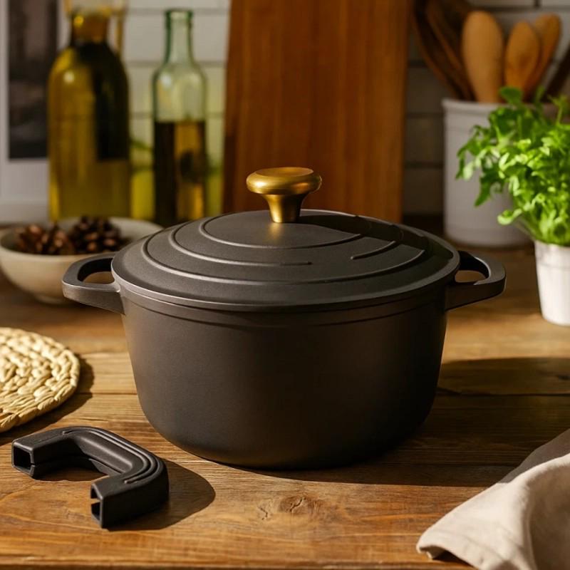 Каструля Edenberg EB-12091 з мармуровим покриттям та металевою кришкою 2,5 л 0х10 см Чорний (EB-12091) - фото 2 Каструля Edenberg EB-12091 з мармуровим покриттям та металевою кришкою 2,5 л 0х10 см Чорний (EB-12091) - фото 2