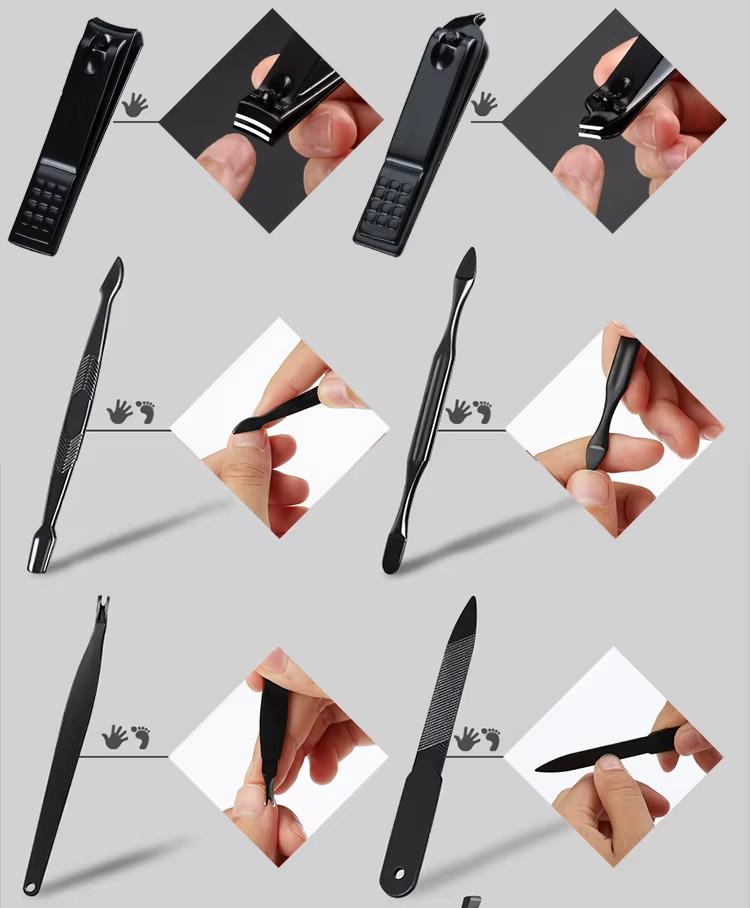 Набір інструментів для манікюру та педикюру 18 шт. Чорний - фото 2 Набір інструментів для манікюру та педикюру 18 шт. Чорний - фото 2