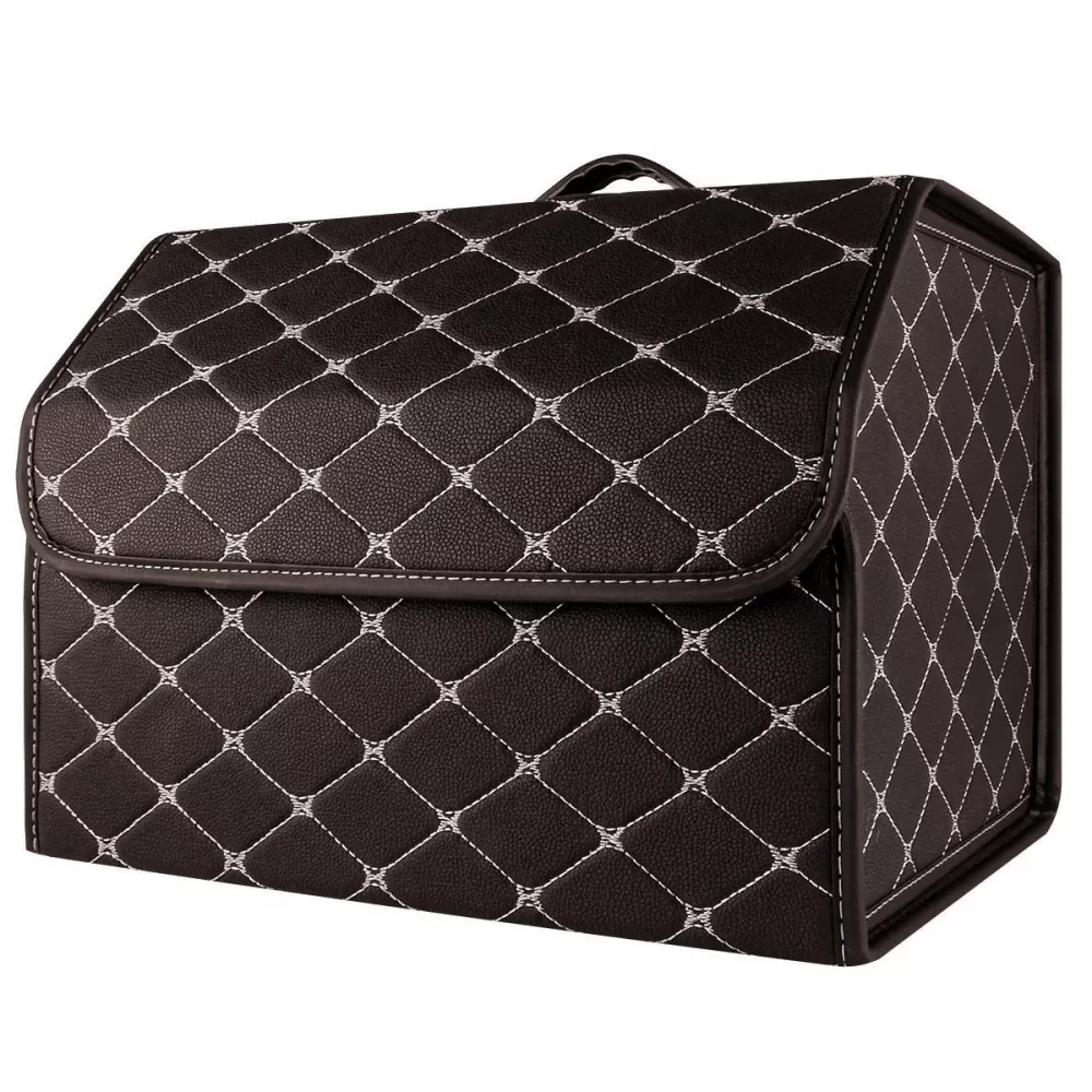 Органайзер в багажник автомобиля 40х30х30 см Коричневый с золотой нитью