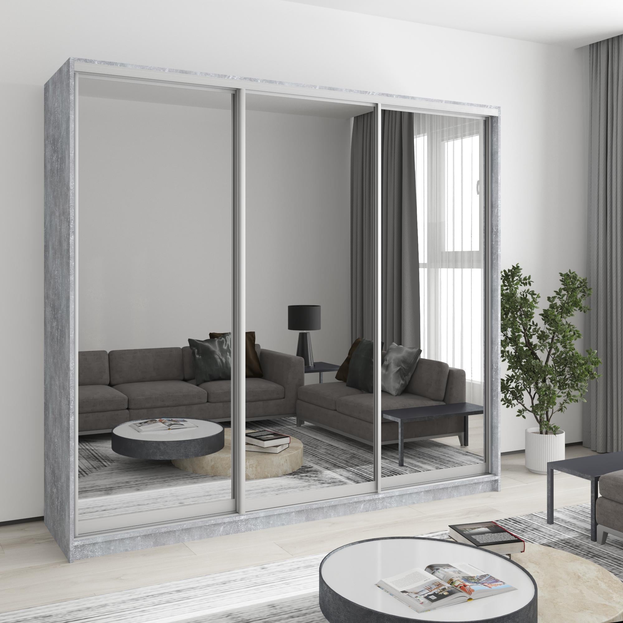 Шкаф-купе трехдверный MebelStar Комбо AL 3 Зеркала 230x60x210 см Бетон (MBS-3419) Шкаф-купе трехдверный MebelStar Комбо AL 3 Зеркала 230x60x210 см Бетон (MBS-3419)