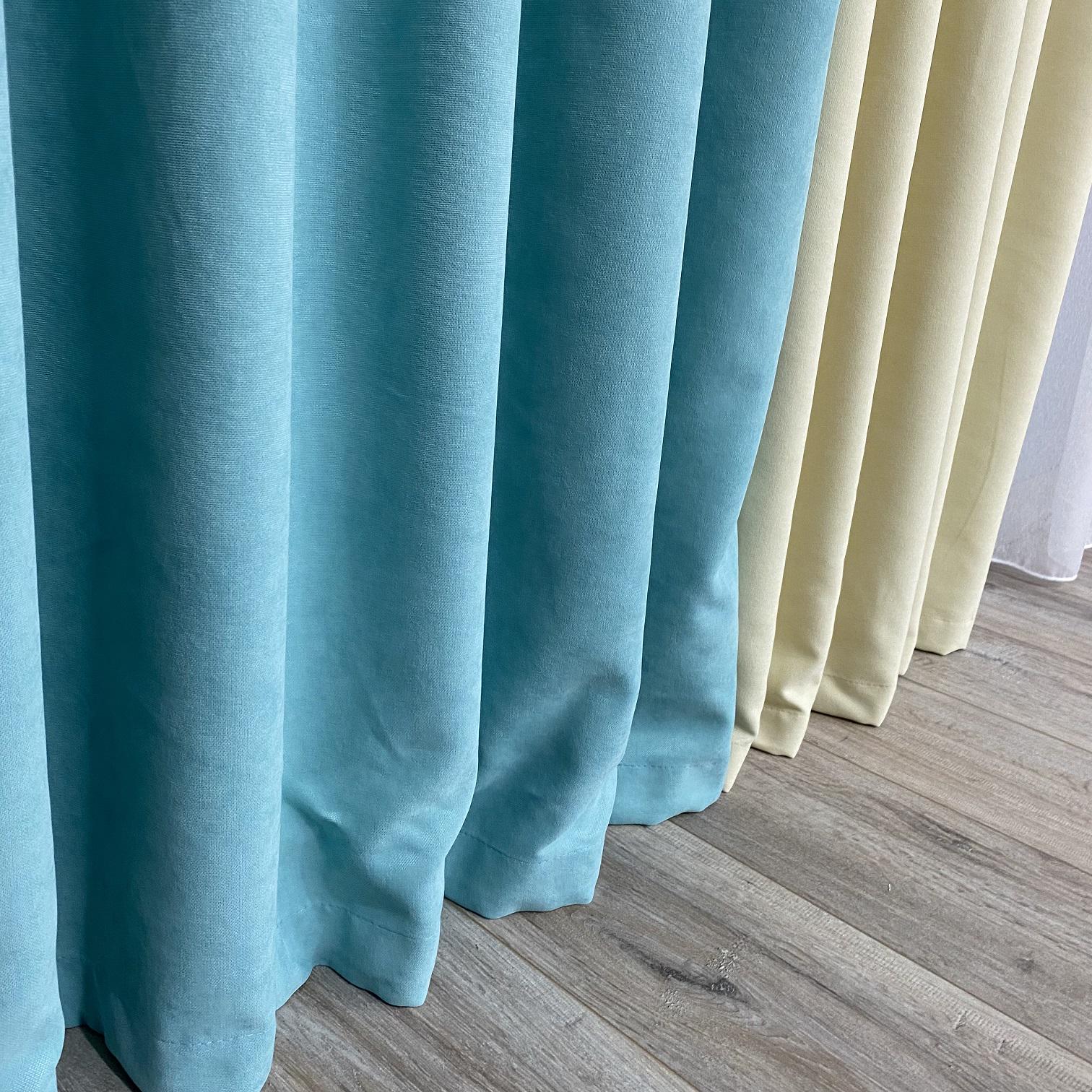 Шторы TG Home Дуэт №450 микровелюр 1,50х2,70 м Мятно-кремовый (450-250/208) - фото 2