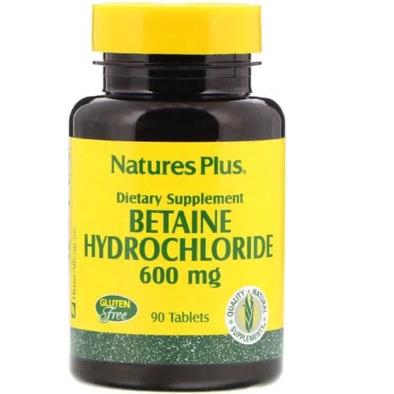 Бетаїну гідрохлорид Nature's Plus Betaine Hydrochloride 600 мг 90 Tabs (NAP-04370)