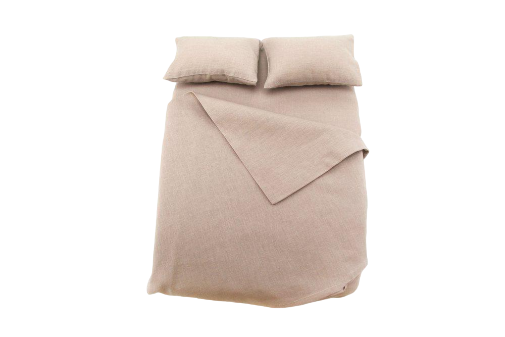 Комплект постельного белья ЛинТекс Полуторный полулен Светло-бежевый (кпб-145)