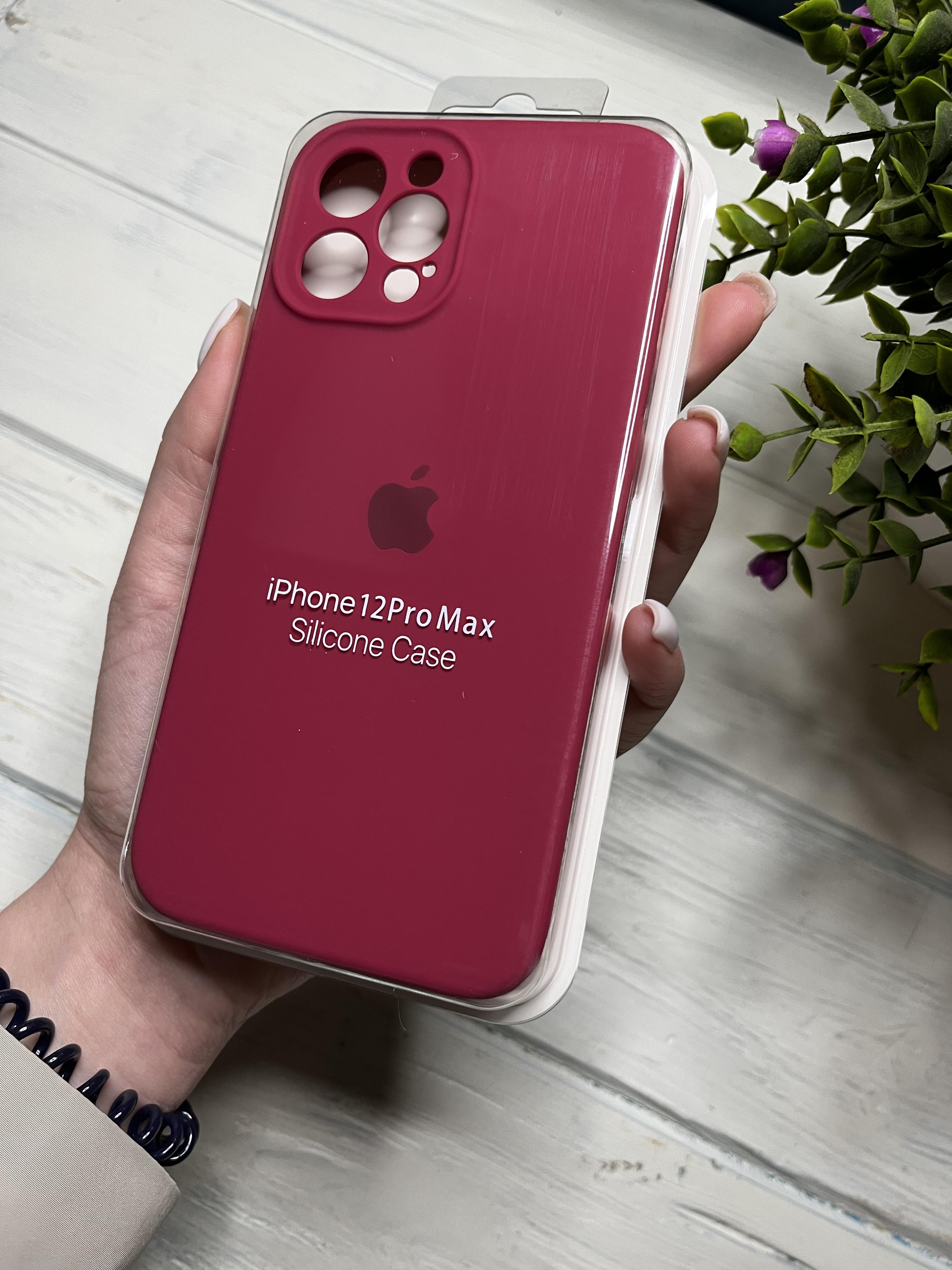 Чохол накладка на iPhone (Айфон) 12 Pro Max квадратні борти silicone case full camera на apple