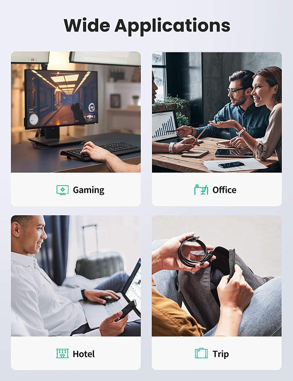 Высокоскоростной интернет кабель RJ45 Ethernet UGREEN плоский Lan сетевой кабель 0,5 м 40 Гбит/с (10979) - фото 5 Высокоскоростной интернет кабель RJ45 Ethernet UGREEN плоский Lan сетевой кабель 0,5 м 40 Гбит/с (10979) - фото 5