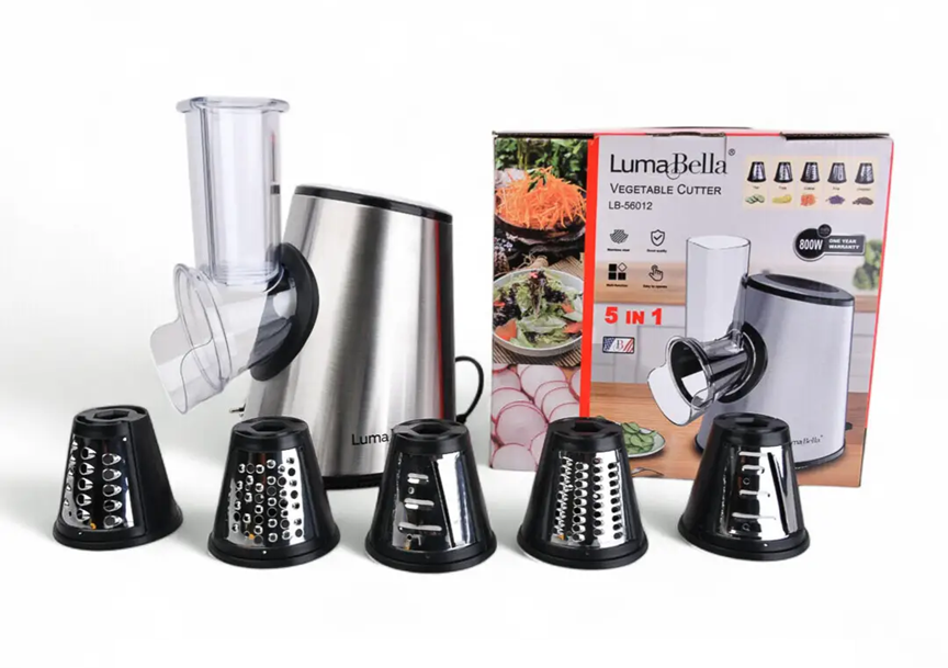 Овощерезка электрическая Luma Bella LB-56012 5 насадок 800 Вт Серый (3141480852)