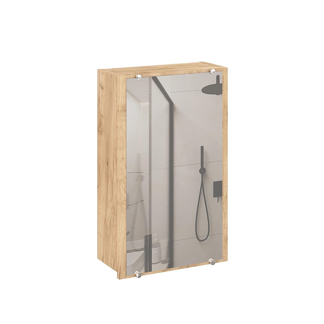 Шафа для ванної кімнати Компаніт Дзеркало-6 40х17х64 см Дуб крафт золотий Шафа для ванної кімнати Компаніт Дзеркало-6 40х17х64 см Дуб крафт золотий