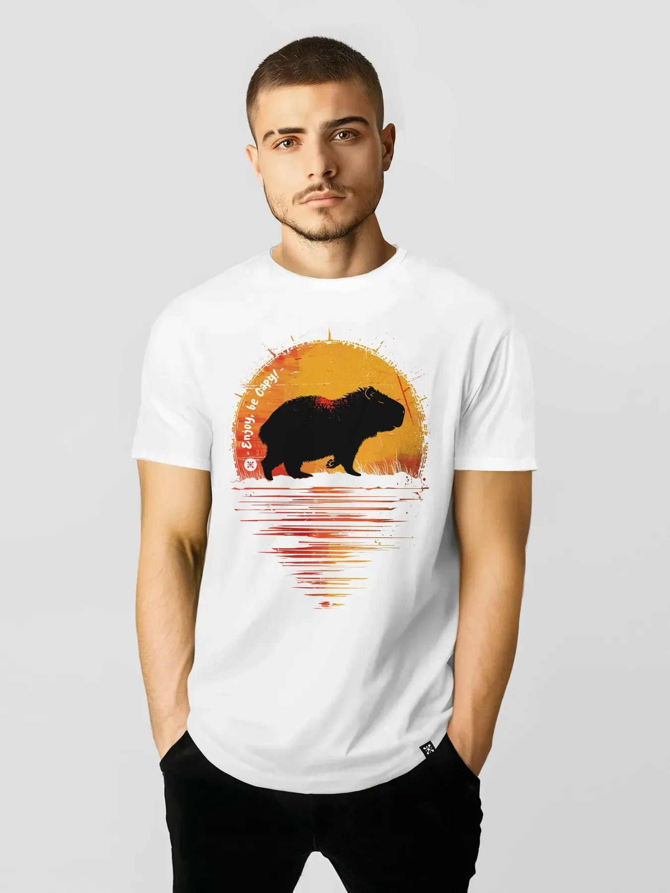 Футболка мужская Капибара "Enjoy, be Capy" 3XL Белый (27206847)