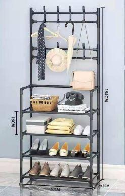 Вішалка для одягу Simple floor clothes rack 60x29,5x151 см Чорний (43544-_252) - фото 4