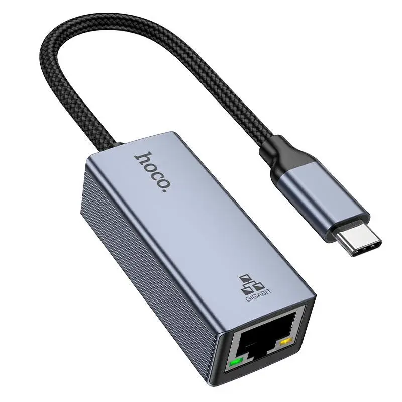 Адаптер HOCO UA37 Type-C to Ethernet 1000Mbps алюминиевый корпус (37799620)