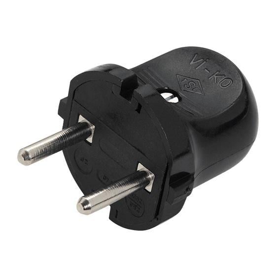 Вилка штепсельна Viko без заземлення Чорний (90305410)