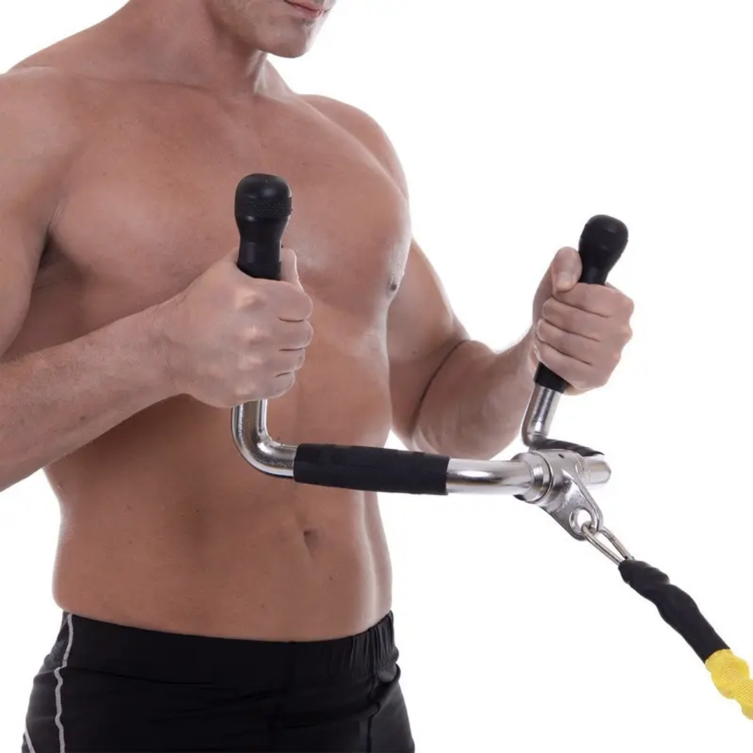 Ручка для тяги York Fitness многофункциональная с резиновыми рукоятками Хром (3759) - фото 8 Ручка для тяги York Fitness многофункциональная с резиновыми рукоятками Хром (3759) - фото 8