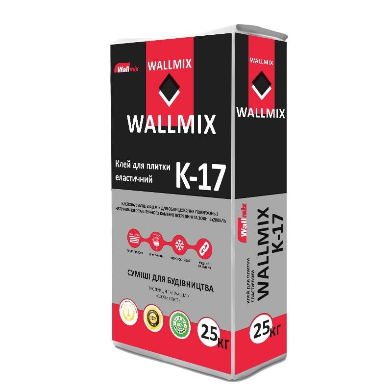 Клей для плитки високоеластичний WALLMIX К-17 25 кг