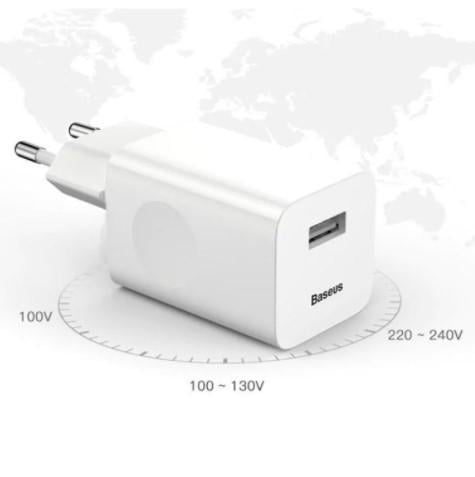 Зарядное устройство Baseus QC3.0 24 W 3 A White (CCALL-BX02) - фото 8