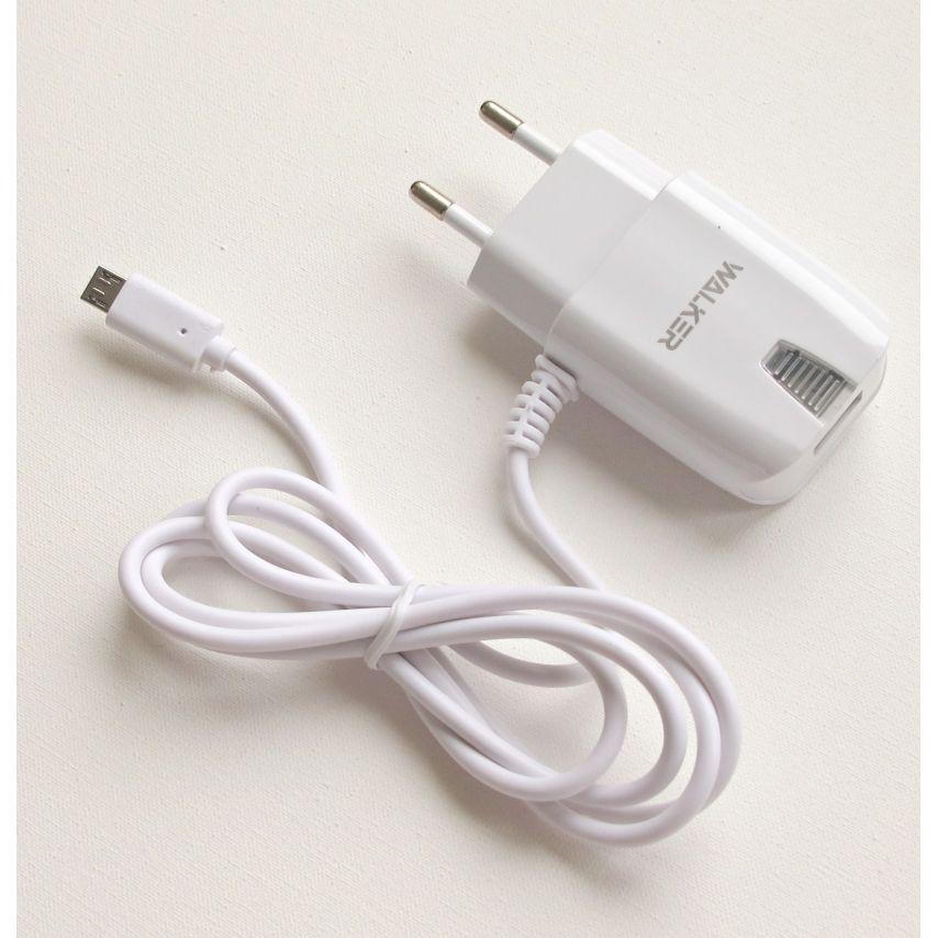 Сетевое зарядное устройство Walker WH-22 1xUSB 2A кабель micro-USB White - фото 3