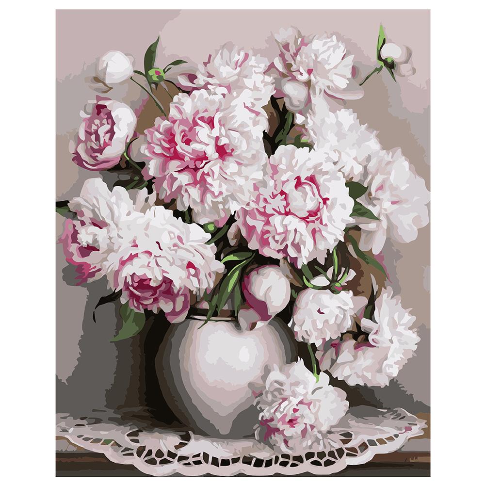 Картина за номерами Strateg Букет півонії 40x50 см (VA-0595)