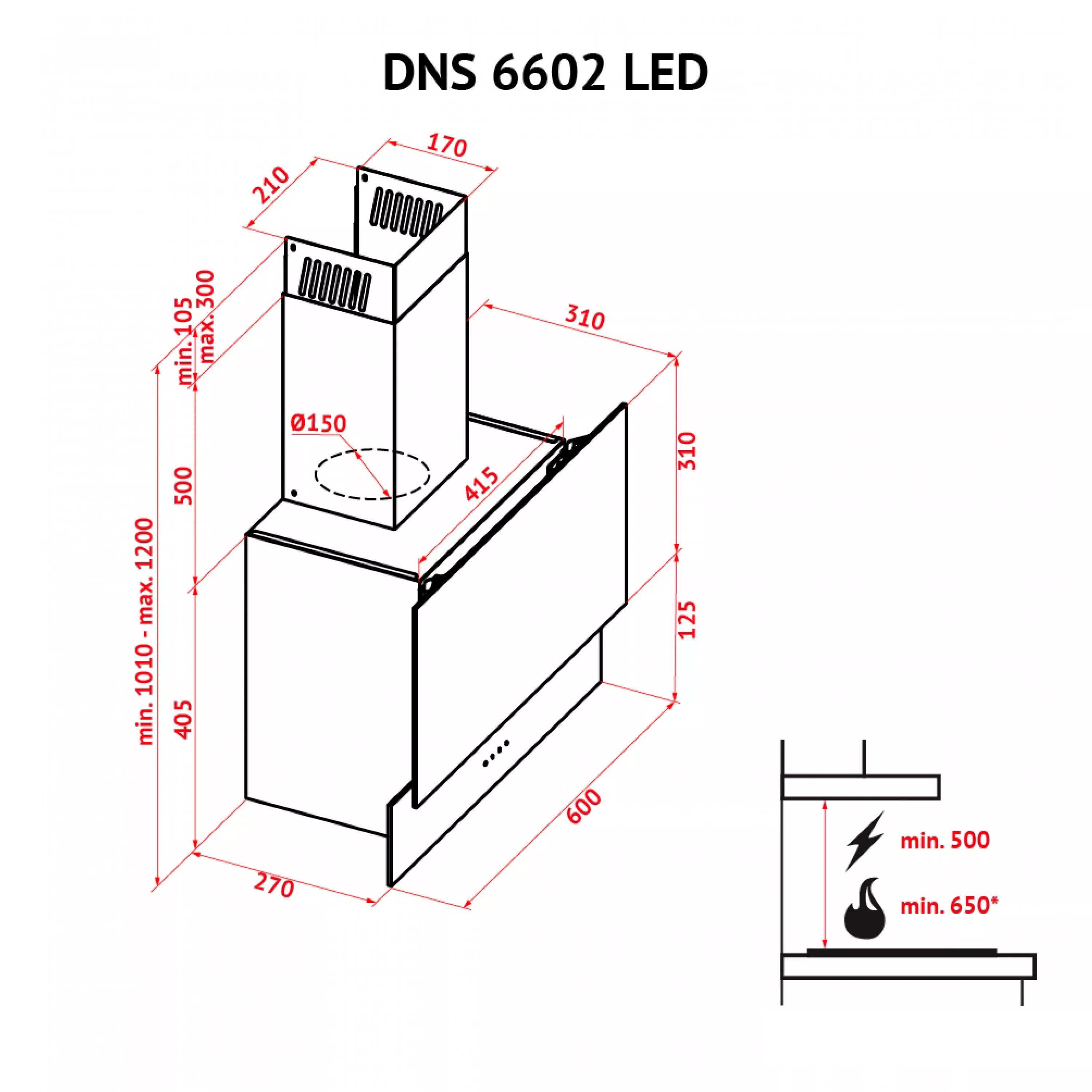 Вытяжка PERFELLI DNS 6602 BL LED - фото 9