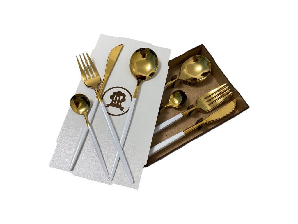 Набор столовых приборов Kitchen белый на 4 персоны (1496761758)