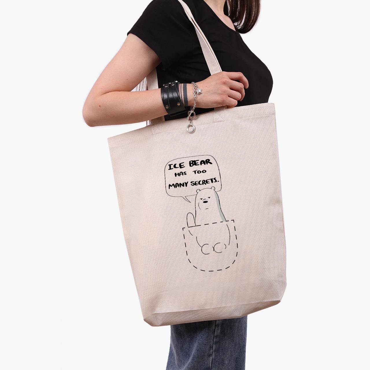 Еко сумка шоппер We Bare Bears 41x39x8 см Бежевий (9227-2904-WTD)